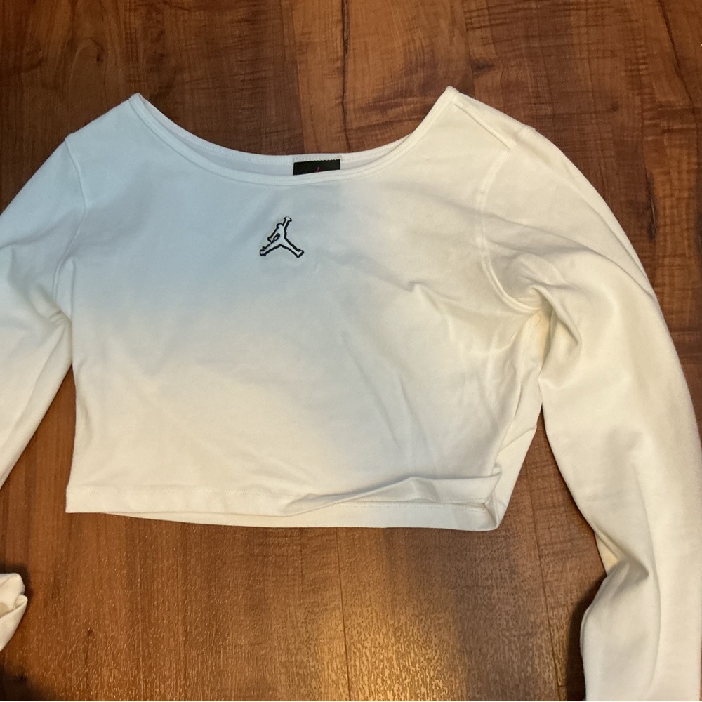Nike White Long Sleeve Crop Top